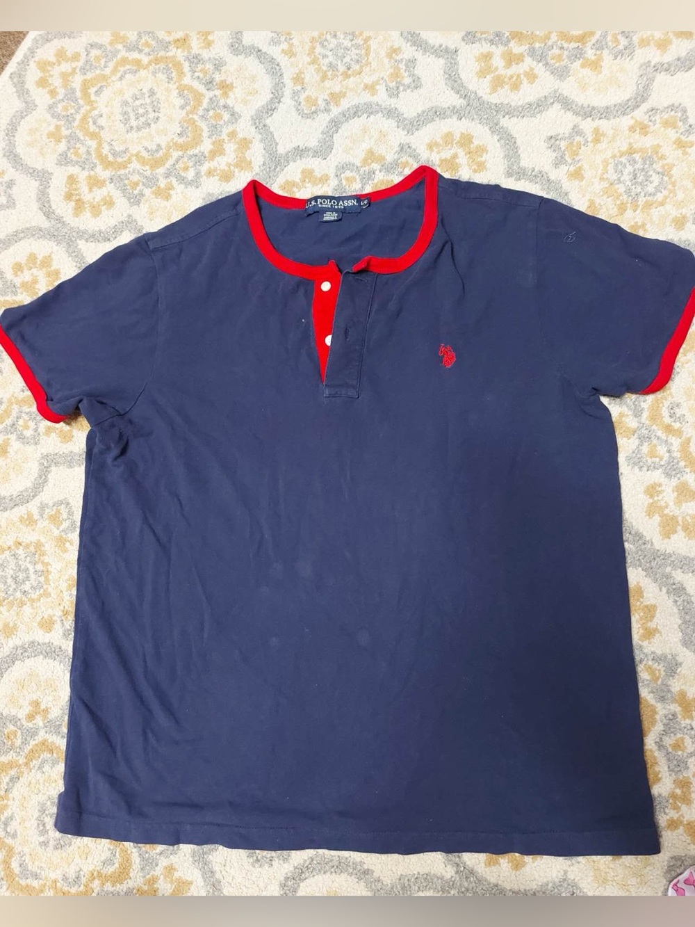 US Polo Assn navy blue short sleeve shirt